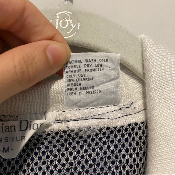 Vintage Christian Dior Jacket Monsieur Navy Blue White Track Bomber Windbreaker - Picture 7 of 10